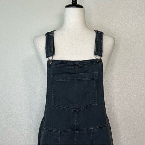 Aerie Werk and Play Charcoal Gray Denim Short Overalls - Picture 3 of 12